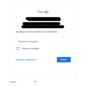 google passwort andern